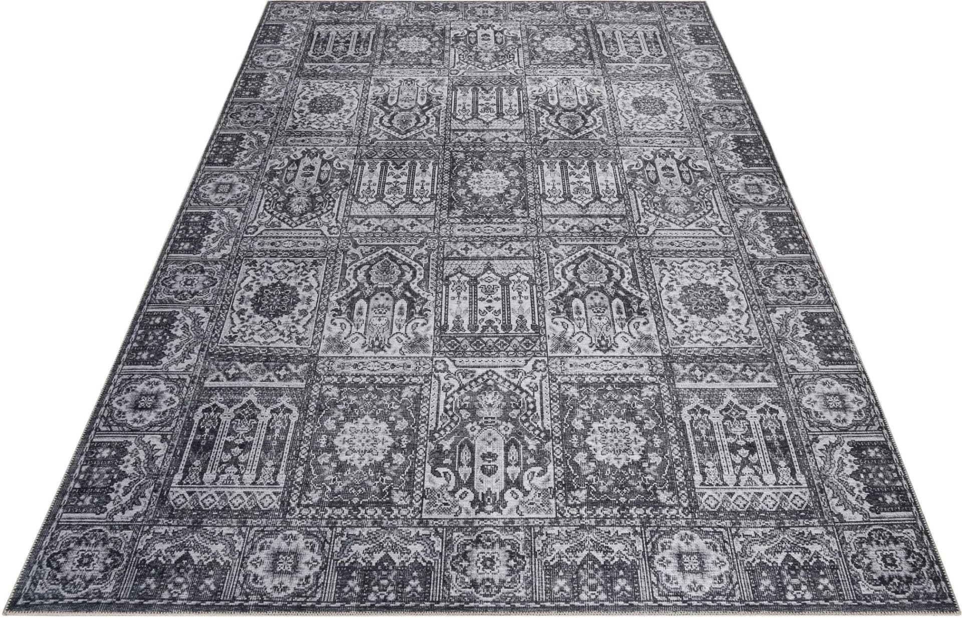 Wecon Home Teppich Fresh Bachtiar Grau Vintage Retro