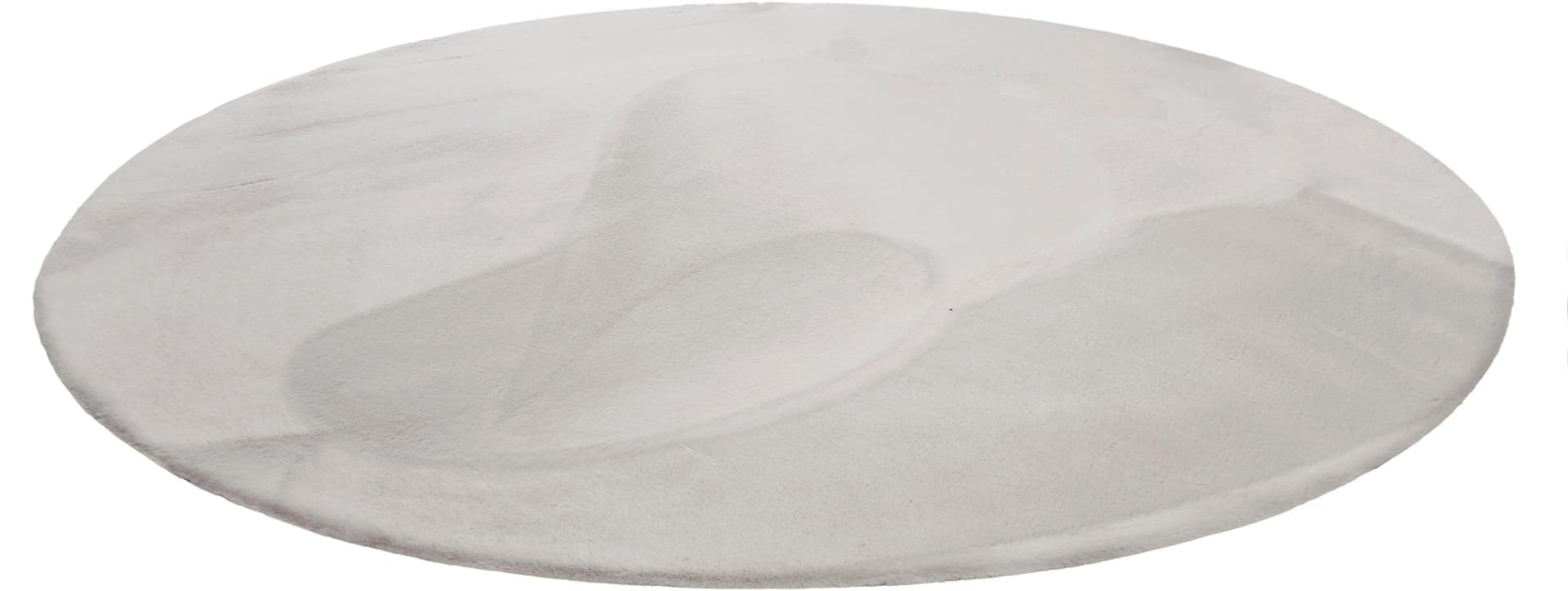 WECON HOME BASICS Hochflor-Teppich Anna rund hellgrau 200 cm