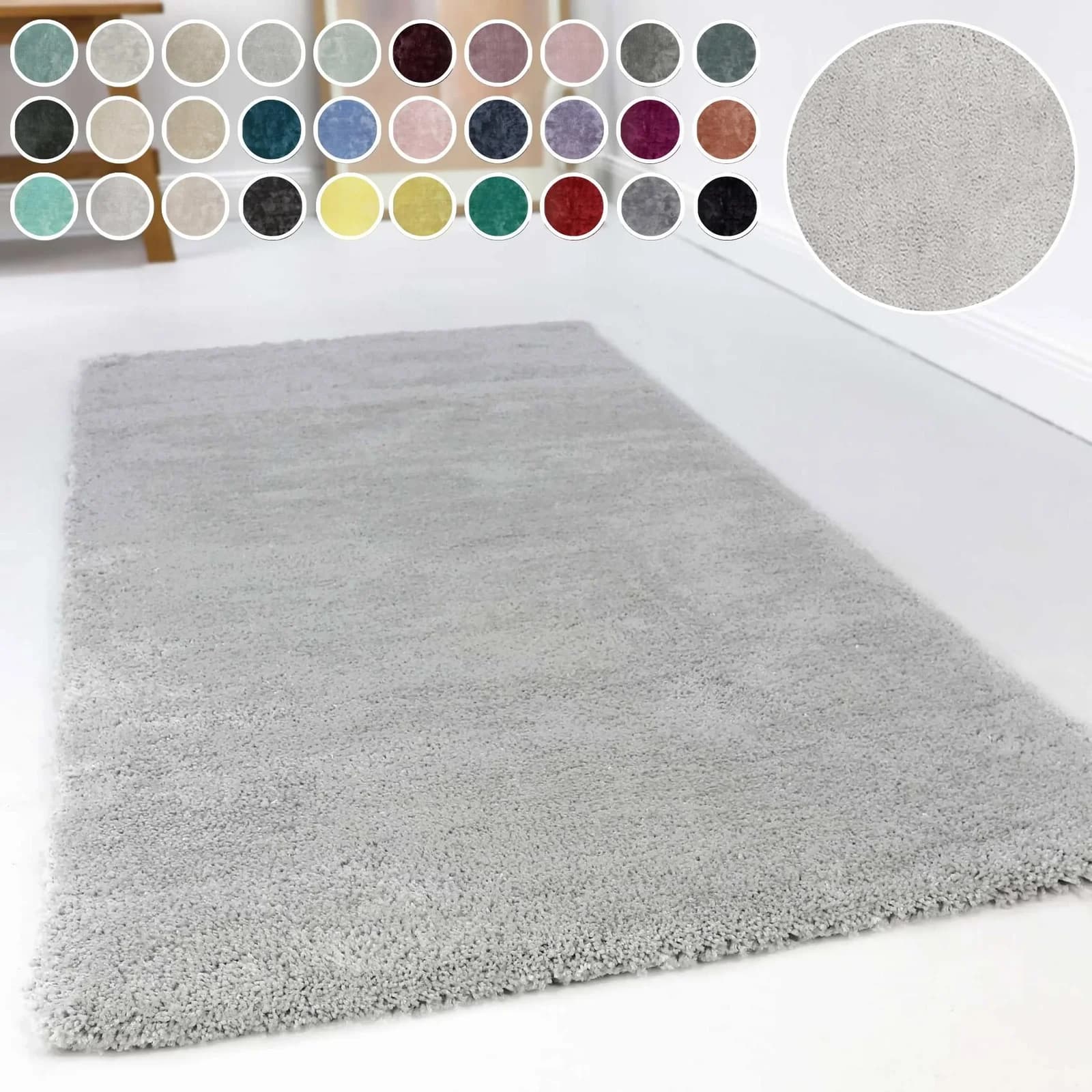 ESPRIT Hochflor-Teppich Relaxx Rund Hellgrau 120cm