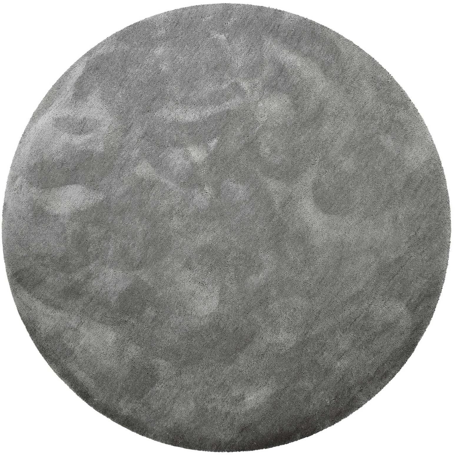 HOMIE LIVING Teppich Pisa Grau Hochflor Rund