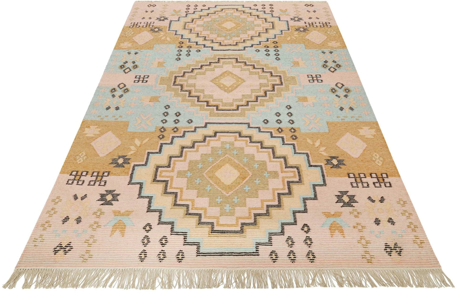 Teppich GREEN LOOOP Mayenne GL-82104 Rosa Geometrisches Design