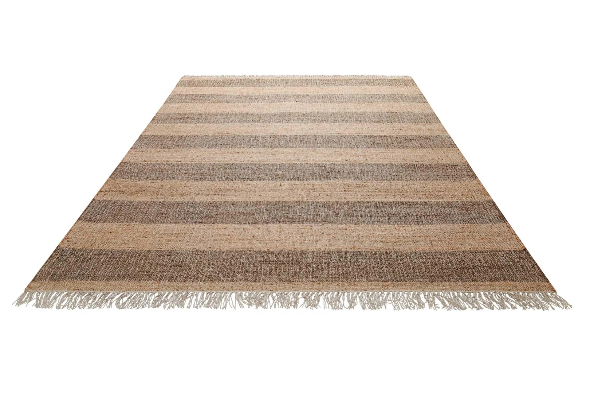 GREEN LOOOP Teppich Virgil Braun Jute Baumwolle Handgewebt