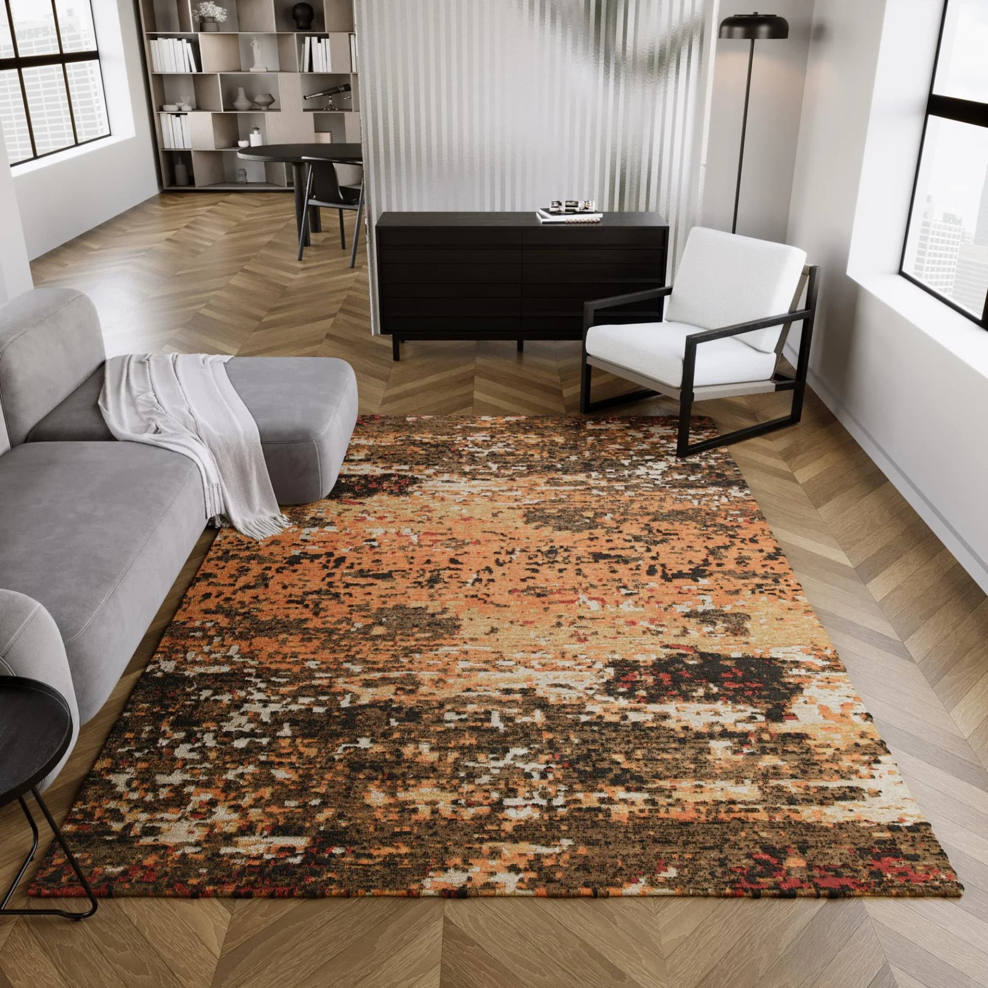 Esprit East Village Wollteppich Braun Vintage