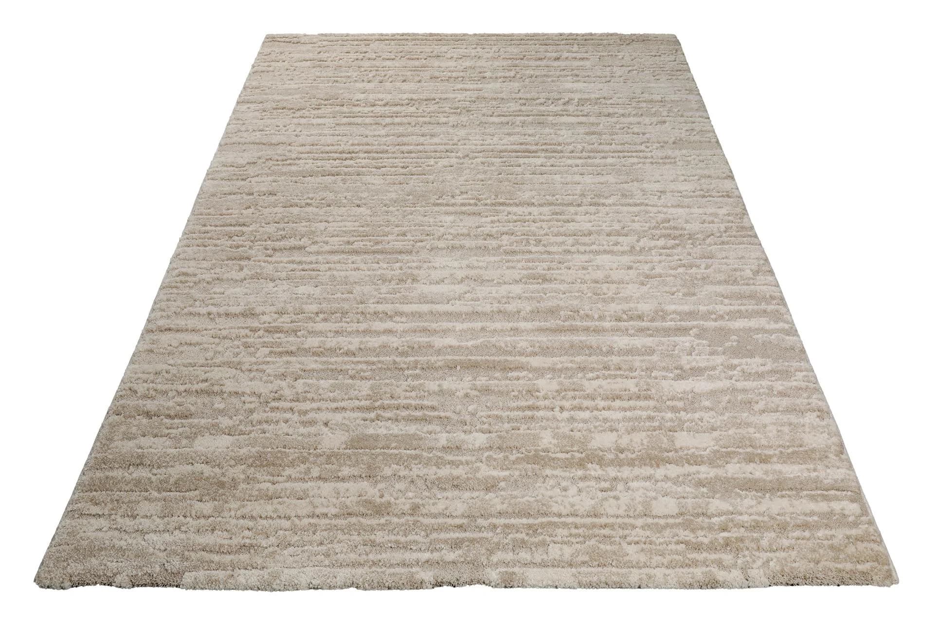 WECON HOME Teppich Peer Beige/Creme Hoch-Tief-Effekt
