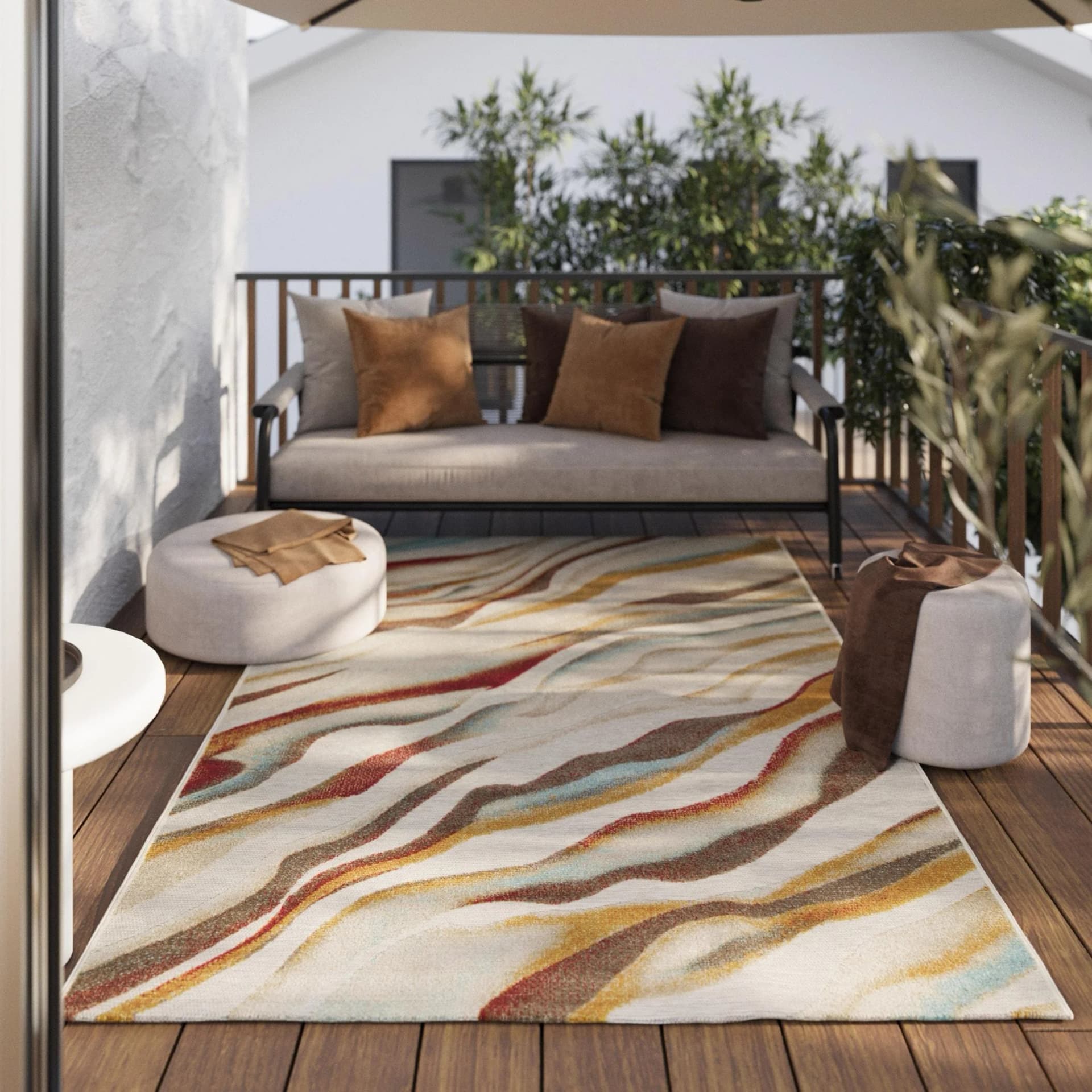 WECON HOME Outdoorteppich Creek Bunt Polypropylen Läufer
