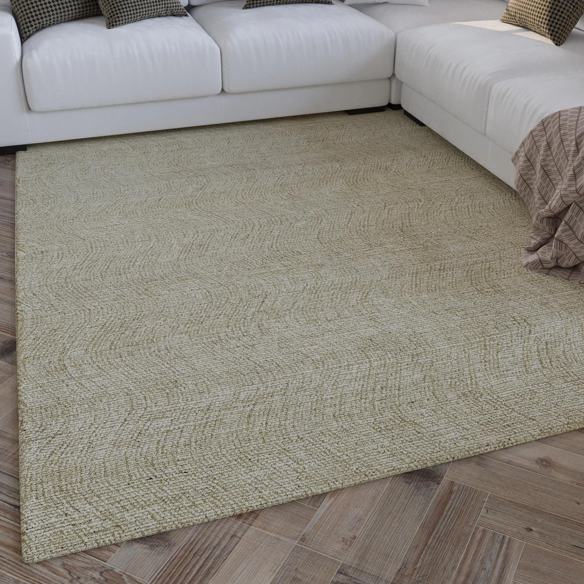 WECON HOME Wollteppich Hamptons THIRTEEN Beige Kurzflor