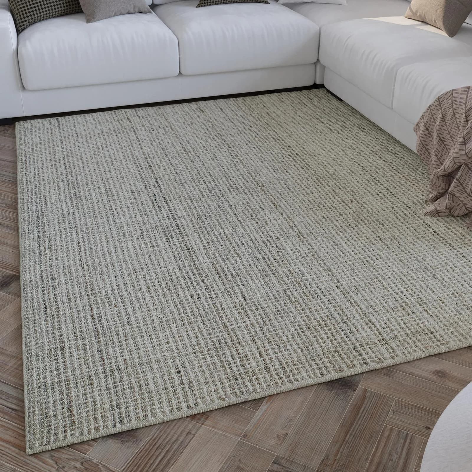 WECON HOME Teppich Hamptons FOURTEEN Beige Karo Kurzflor