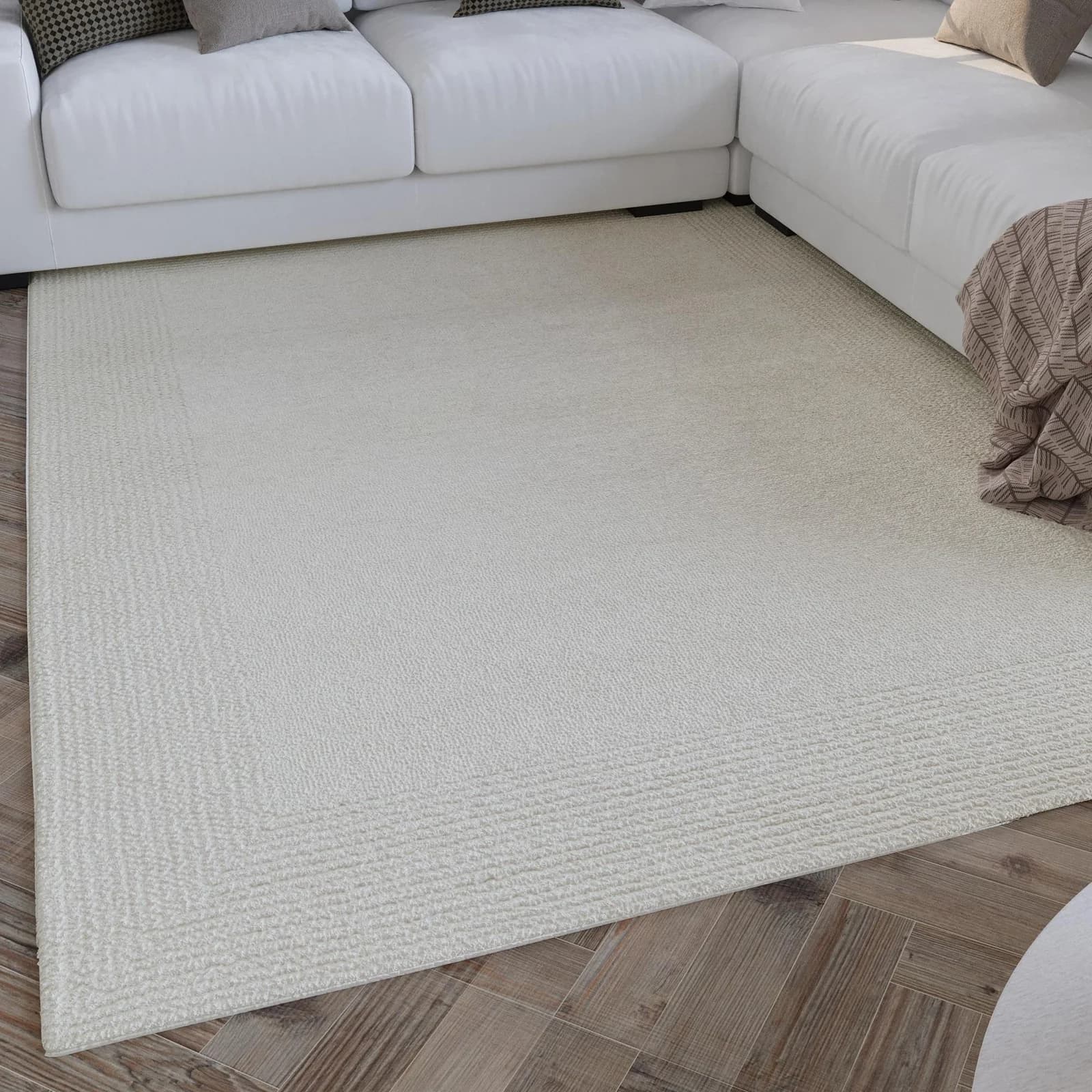 Wollteppich WECON HOME Hamptons TWENTYONE Creme Weiß Kurzflor
