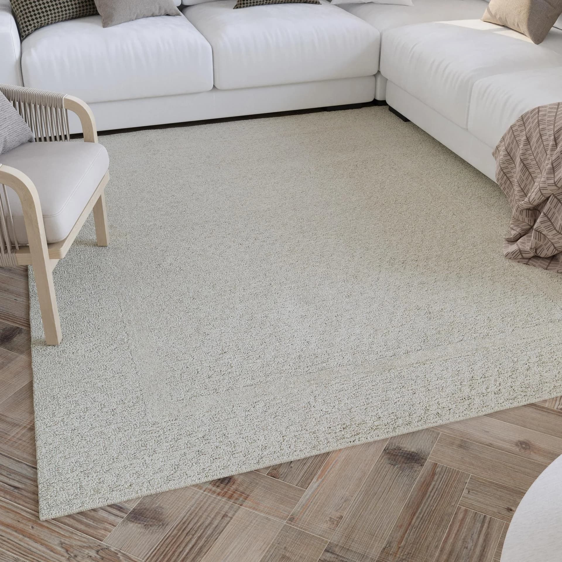 WECON HOME Wollteppich Läufer Hamptons THIRTYFIVE Creme Weiß