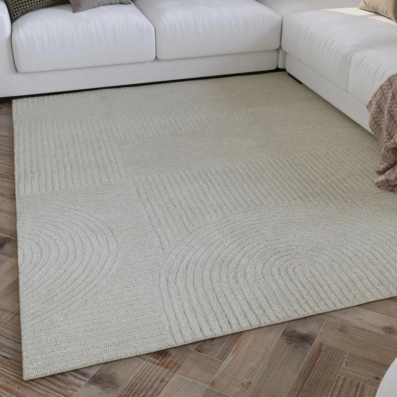 WECON HOME Wollteppich Hamptons THIRTYSIX Retro Creme Weiß