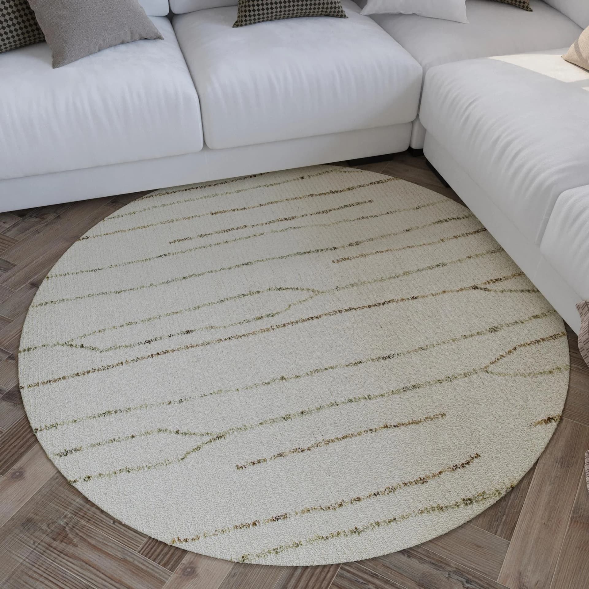 WECON HOME Wollteppich Hamptons beige rund 200cm