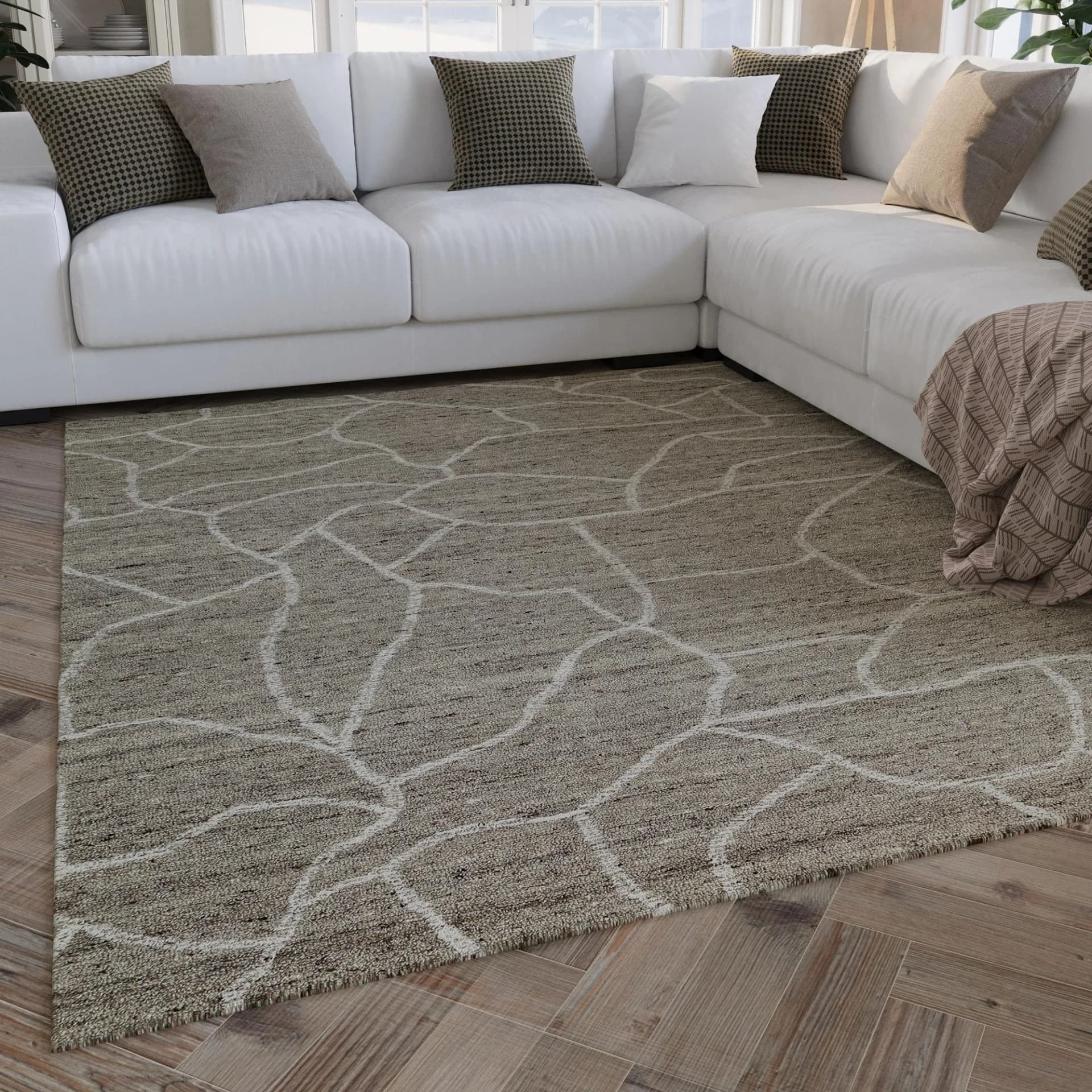 WECON HOME Wollteppich Hamptons FORTYONE grau taupe