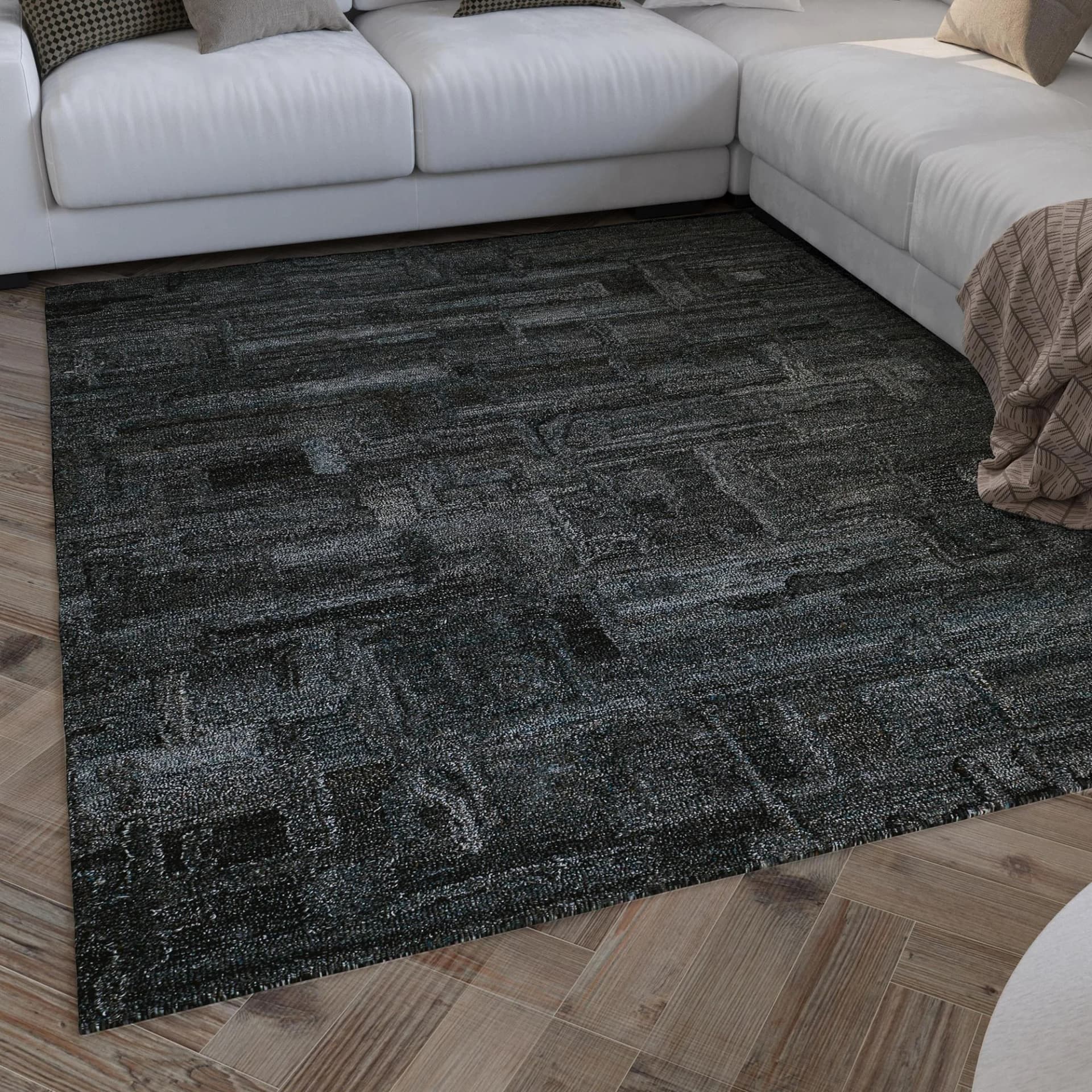 WECON HOME Teppich Hamptons FORTYTWO Blau Grau Kurzflor