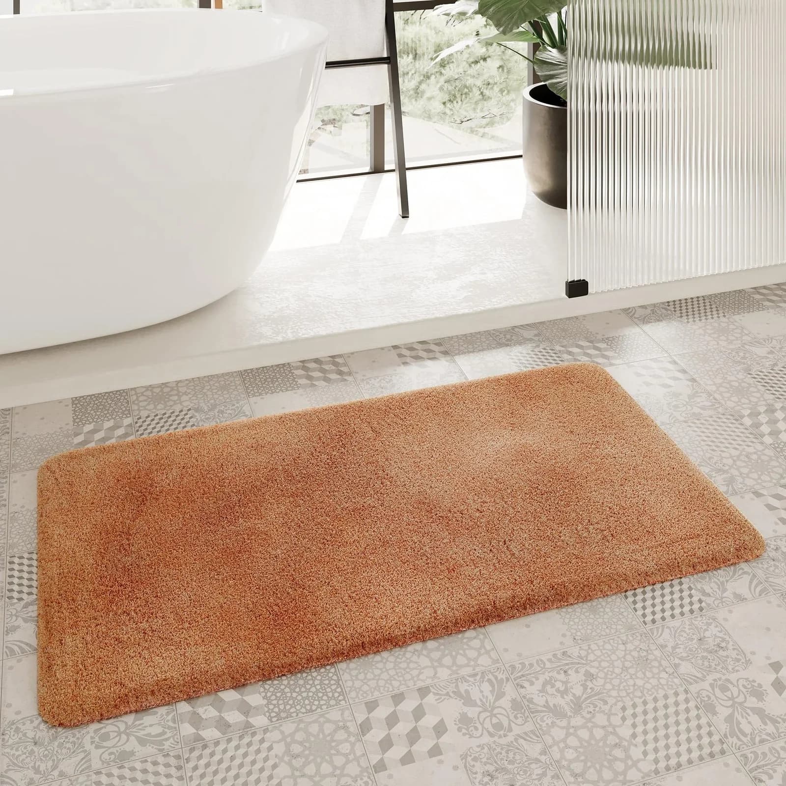 HOMIE LIVING Badematte Porto Azzurro Terracotta Orange
