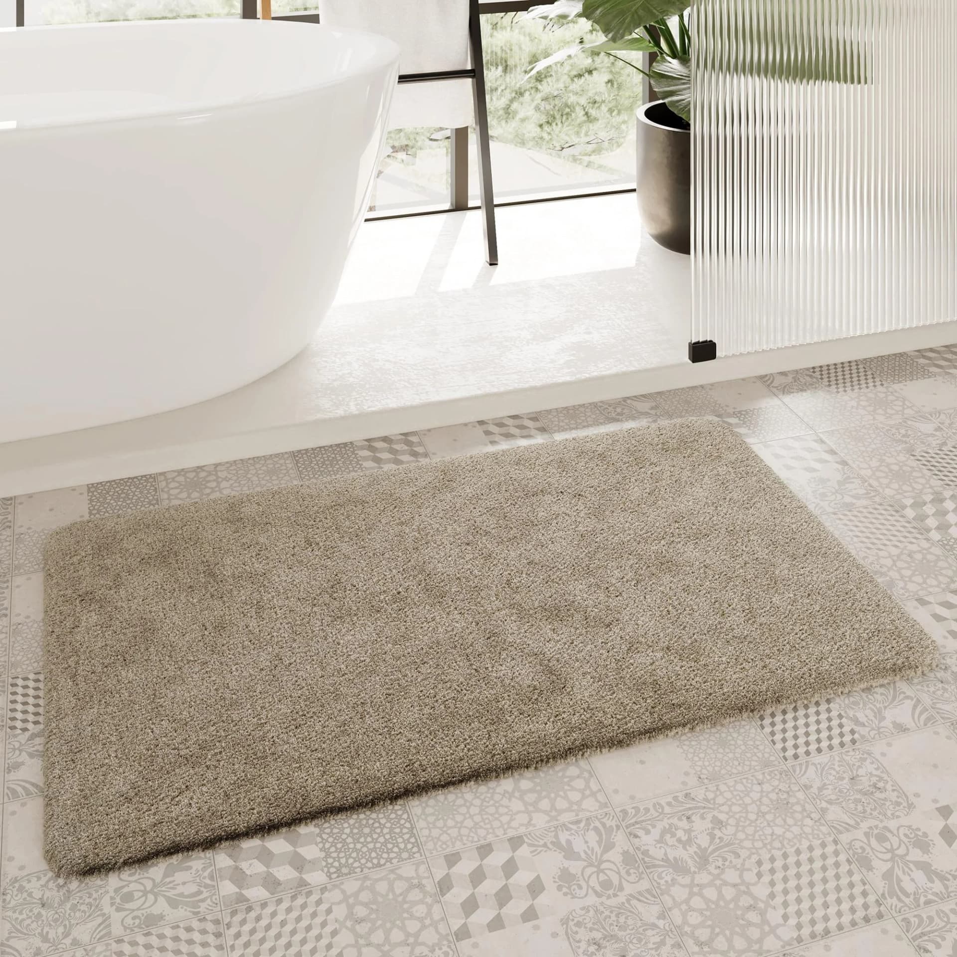 HOMIE LIVING Badematte Porto Azzurro Beige Uni