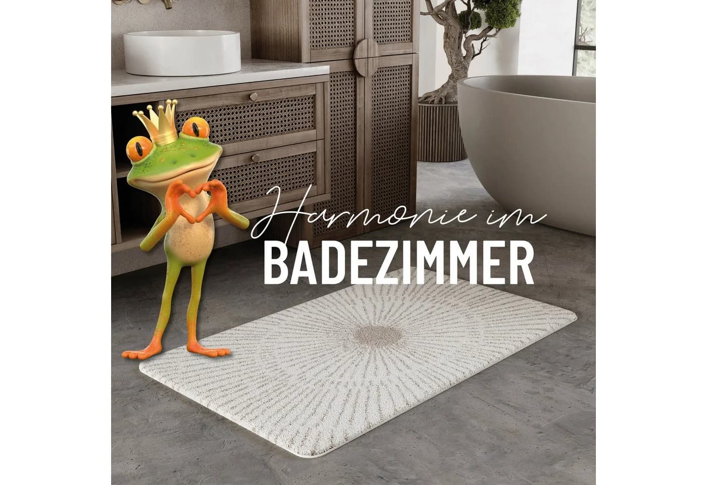 WECON HOME BASICS Jasbeer Badematte Weiß Beige Rutschfest - Bild 5