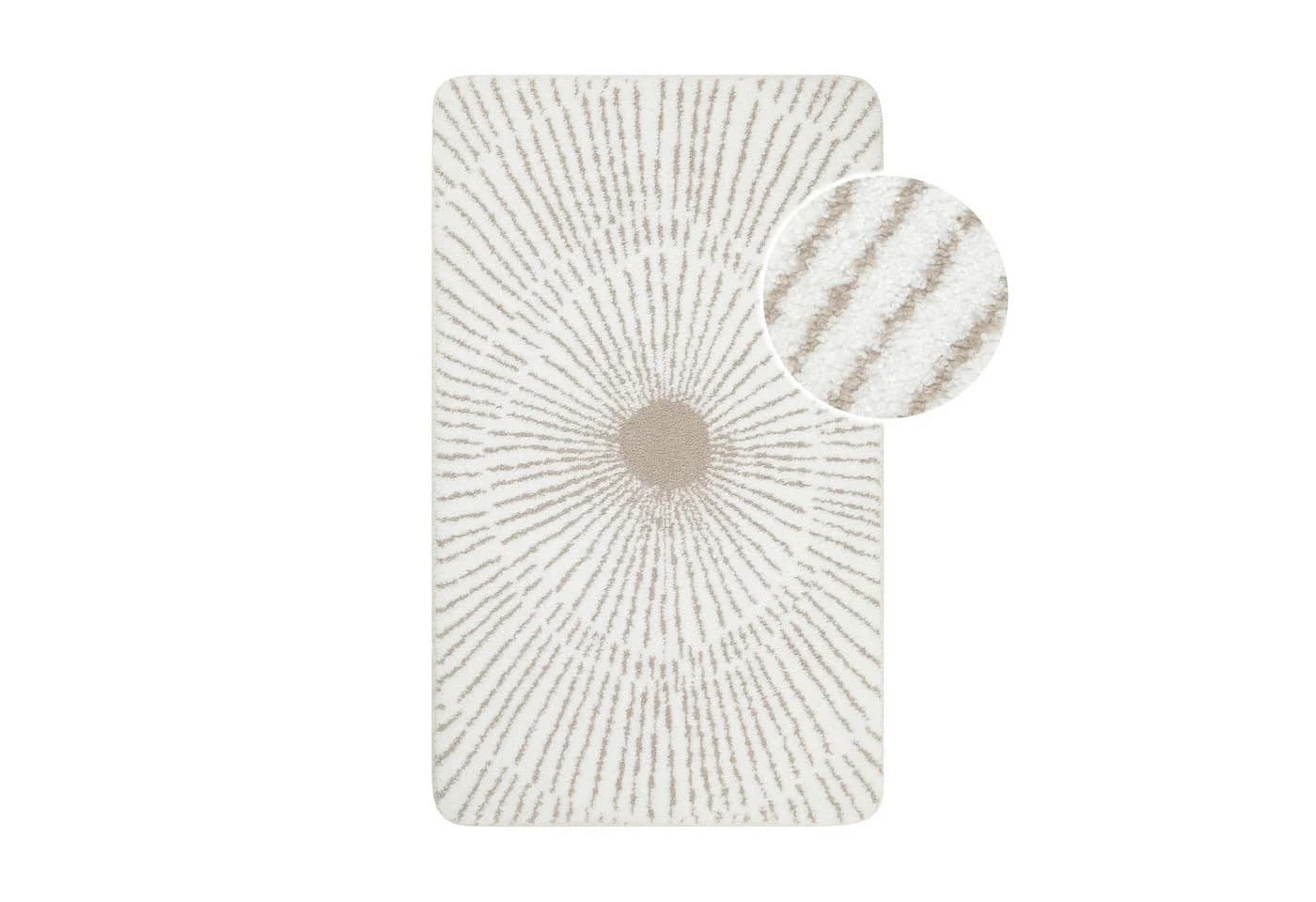 WECON HOME BASICS Jasbeer Badematte Weiß Beige Rutschfest Polyester - Bild 3