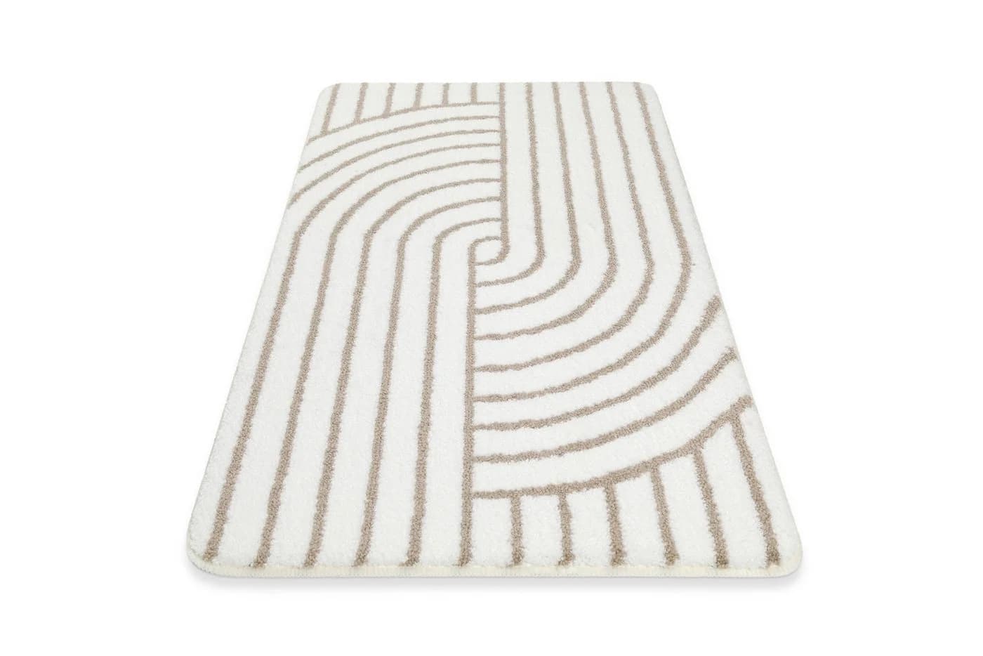 WECON HOME BASICS Badematte Hilda Beige Retro Muster Polyester