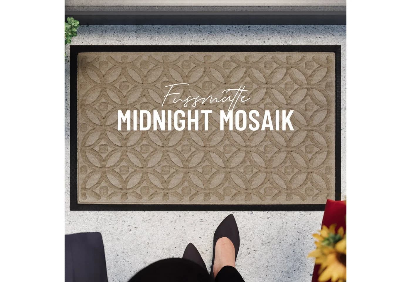 Wecon Home Fußmatte Midnight Mosaic Beige Rutschfest