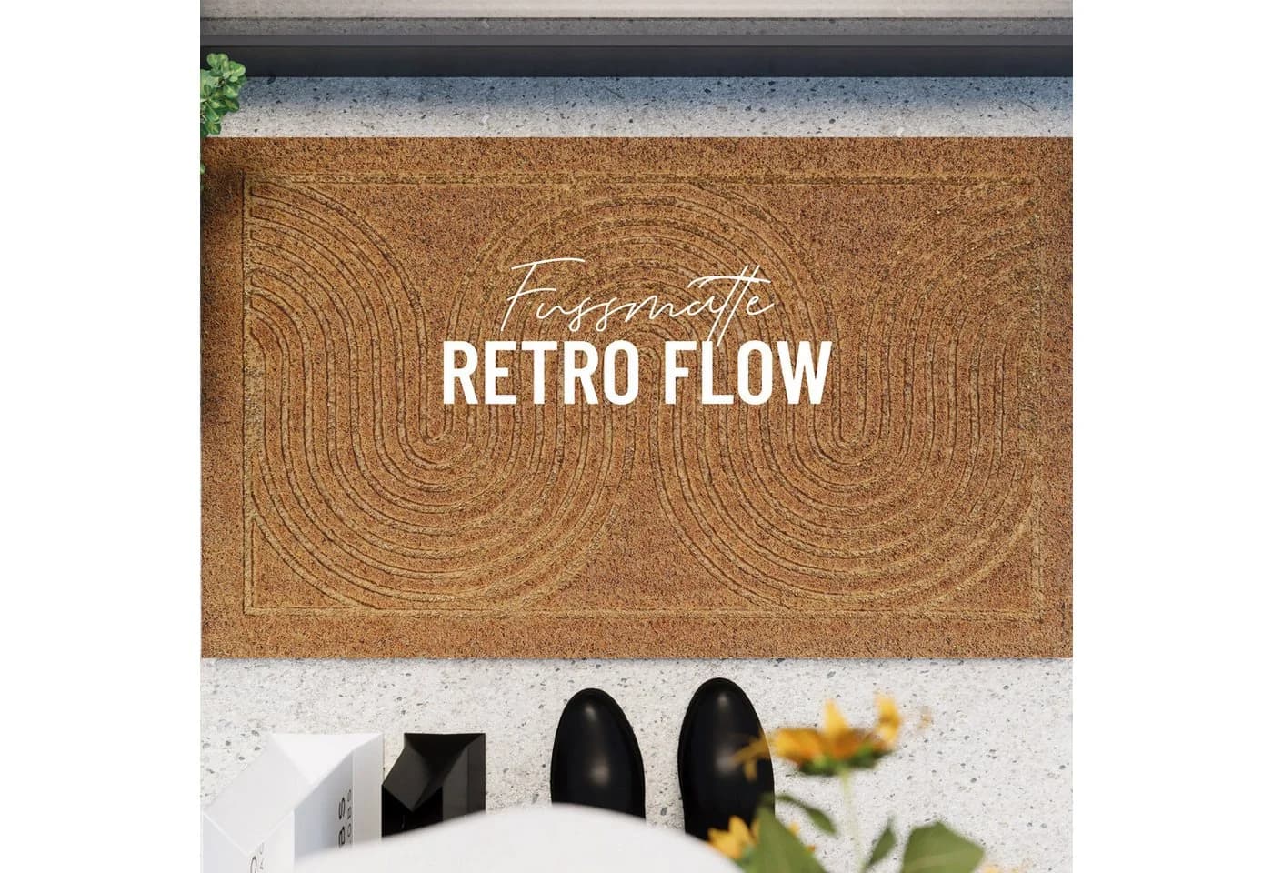 WECON HOME Retro Flow Fußmatte Beige Natur