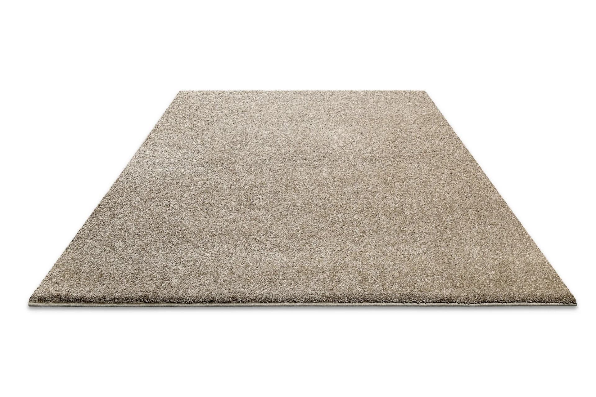 WECON HOME Teppich Manta Hochflor Beige Uni