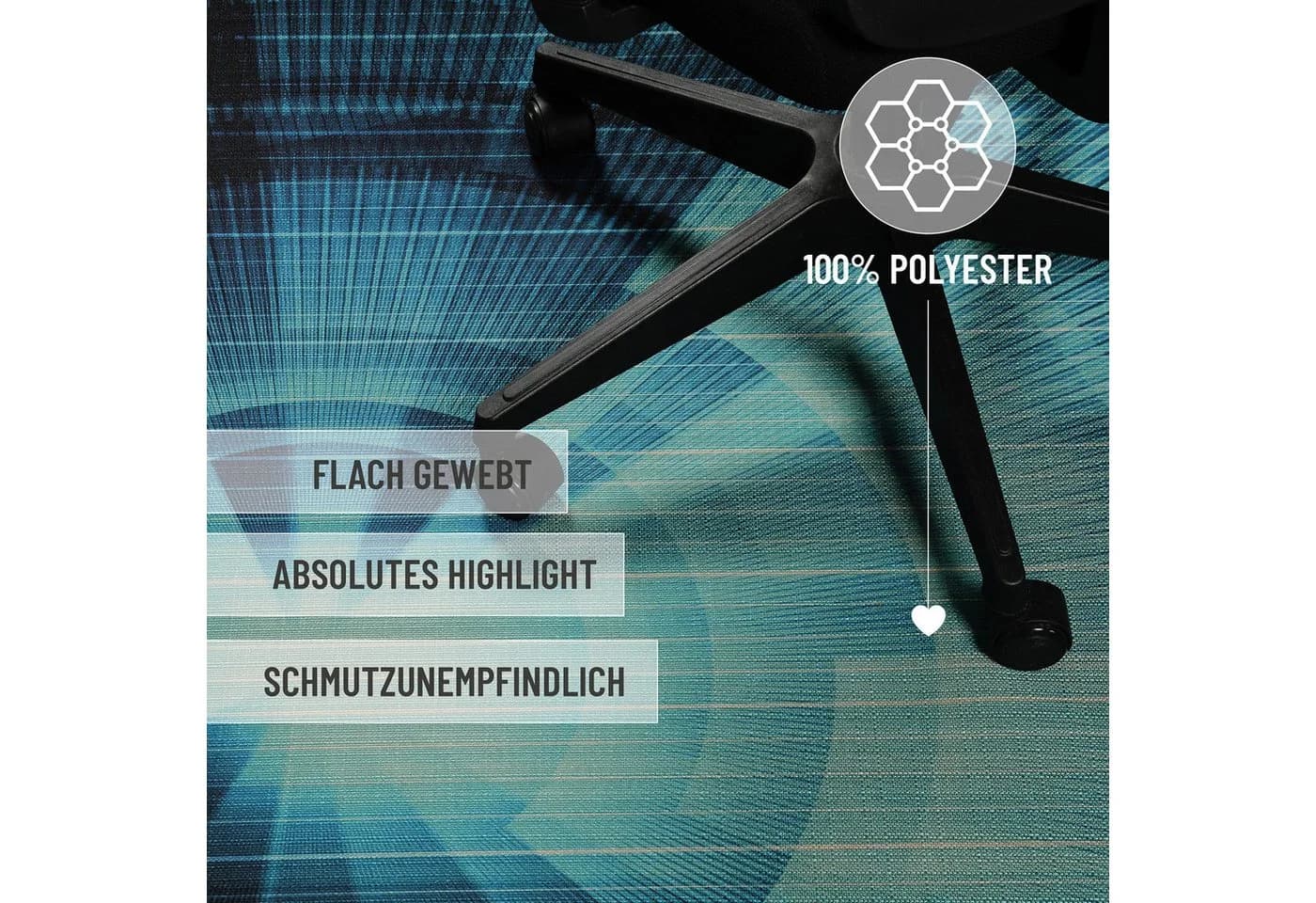 Wecon Home Cyber Swirl Gamer Teppich Blau - Bild 5