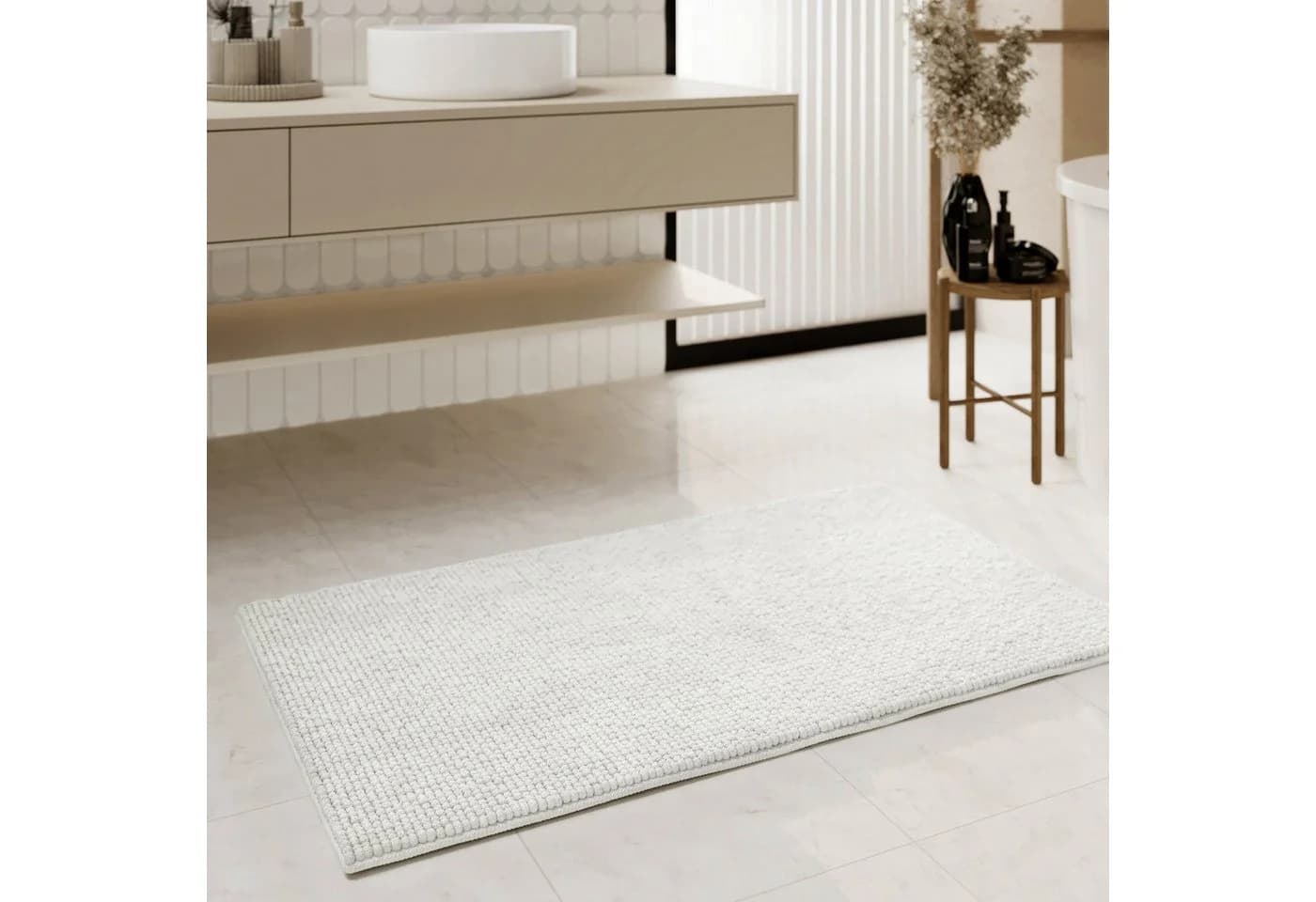 Badematte WECON HOME BASICS "Balu" Weiße Chenille - Bild 2