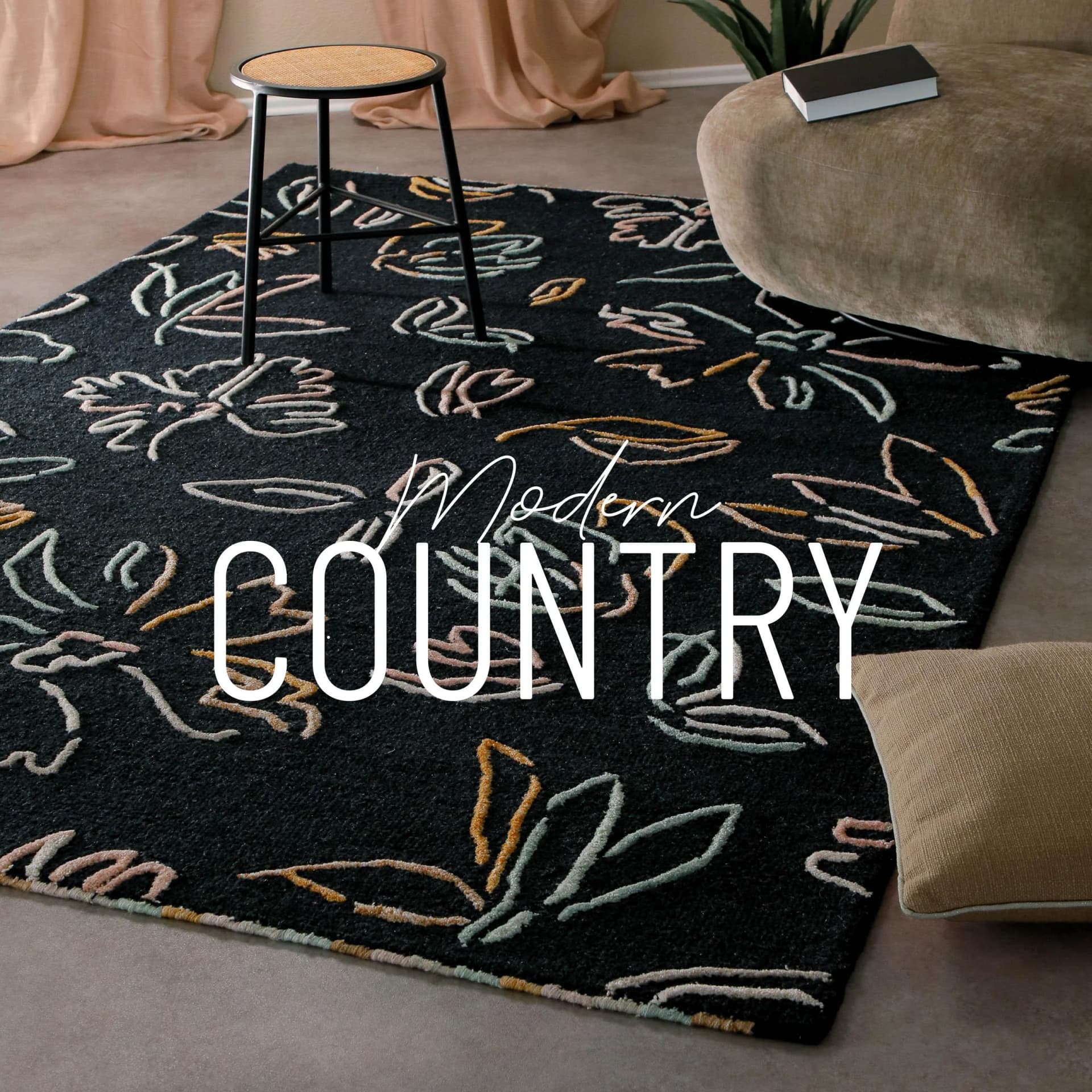 Teppich WECON HOME Vee Anthrazit Floral