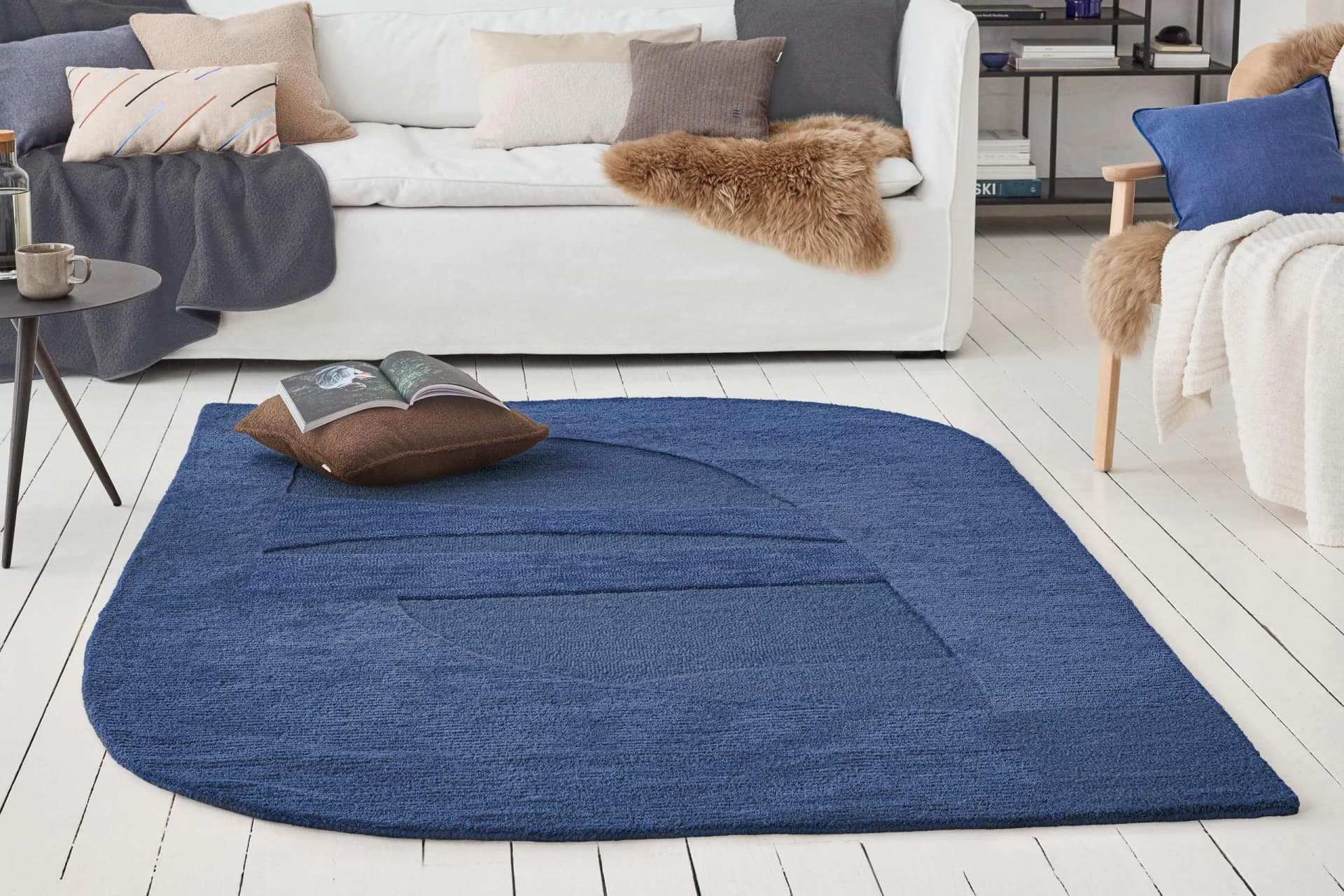Teppich WECON HOME Dodo Kobaltblau Asymmetrisch
