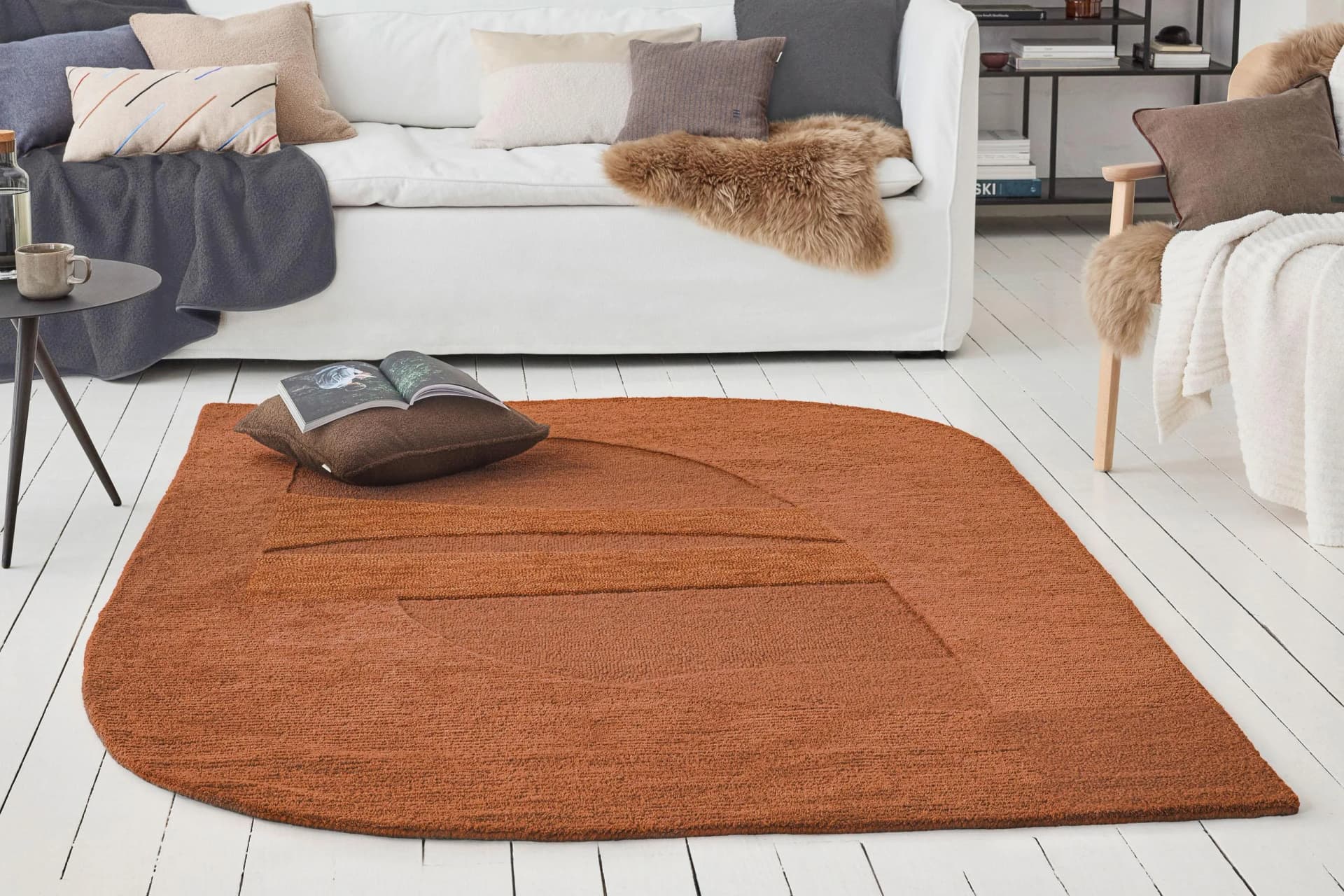 Wecon Home Teppich Dodo Lehm Braun Asymmetrisch