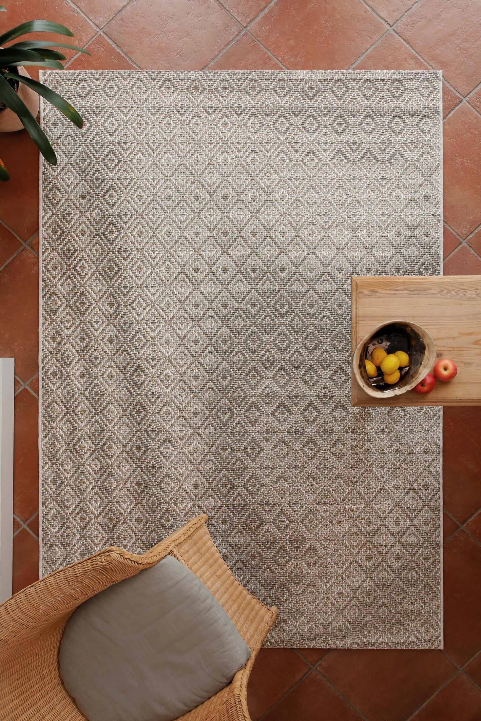WECON HOME Miami Beach Teppich Sand Beige Rauten Muster