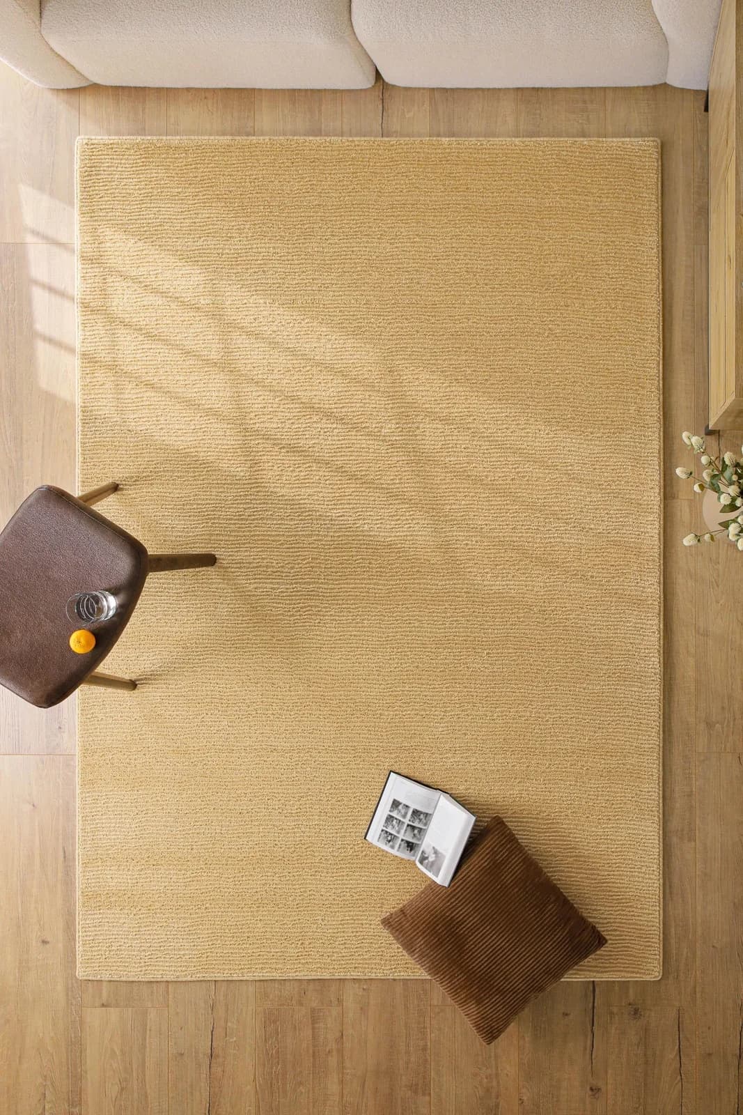 WECON HOME Castello ONE Teppich Sand Beige Kurzflor