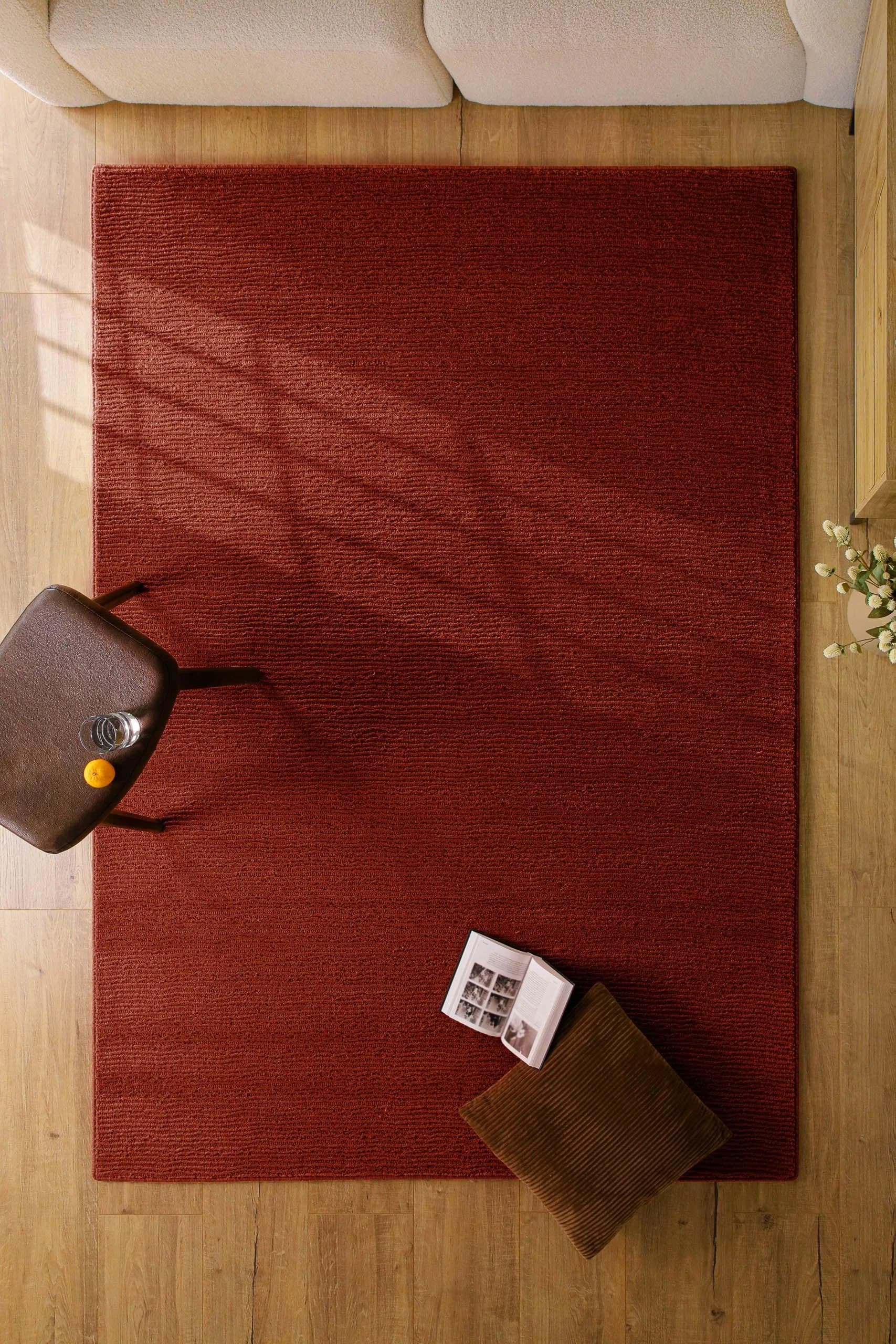 Wecon Home Teppich Castello ONE Purpur Rot Kurzflor