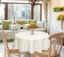 EUGAD Tischdecke Damast Ornamente Creme Bügelfrei Abwaschbar Bild 1