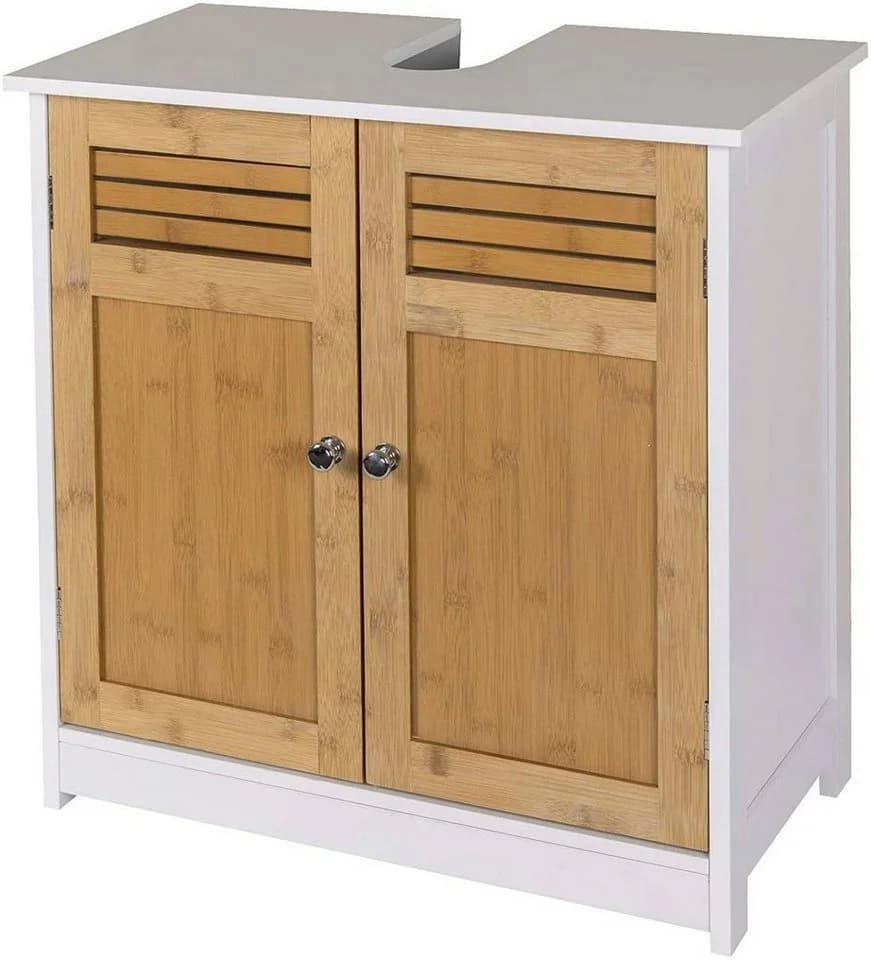 EUGAD Waschbeckenunterschrank 2 Türen Weiß MDF - Bild 2