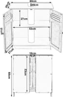 EUGAD Waschbeckenunterschrank 2 Türen Weiß MDF Bild 3