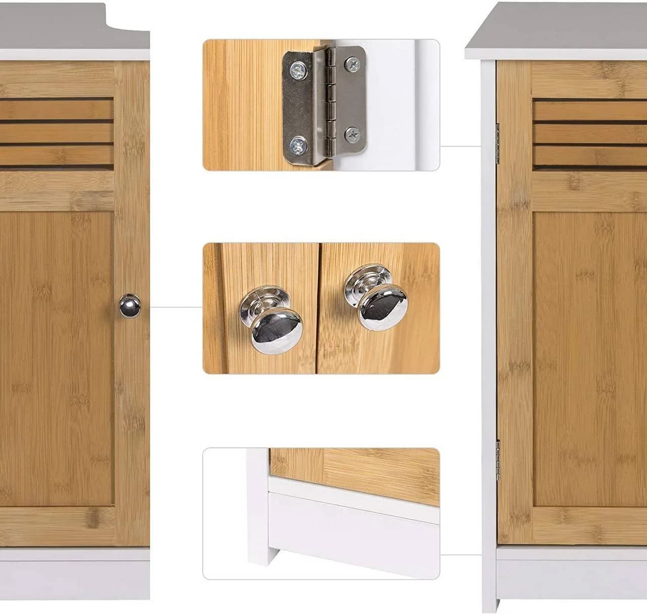 EUGAD Waschbeckenunterschrank 2 Türen Weiß MDF - Bild 5