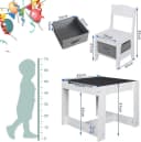 EUGAD Kindersitzgruppe 3-tlg. Weiß mit Tafel und Stauraum Bild 3