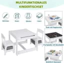 EUGAD Kindersitzgruppe 3-tlg. Weiß mit Tafel und Stauraum Bild 4