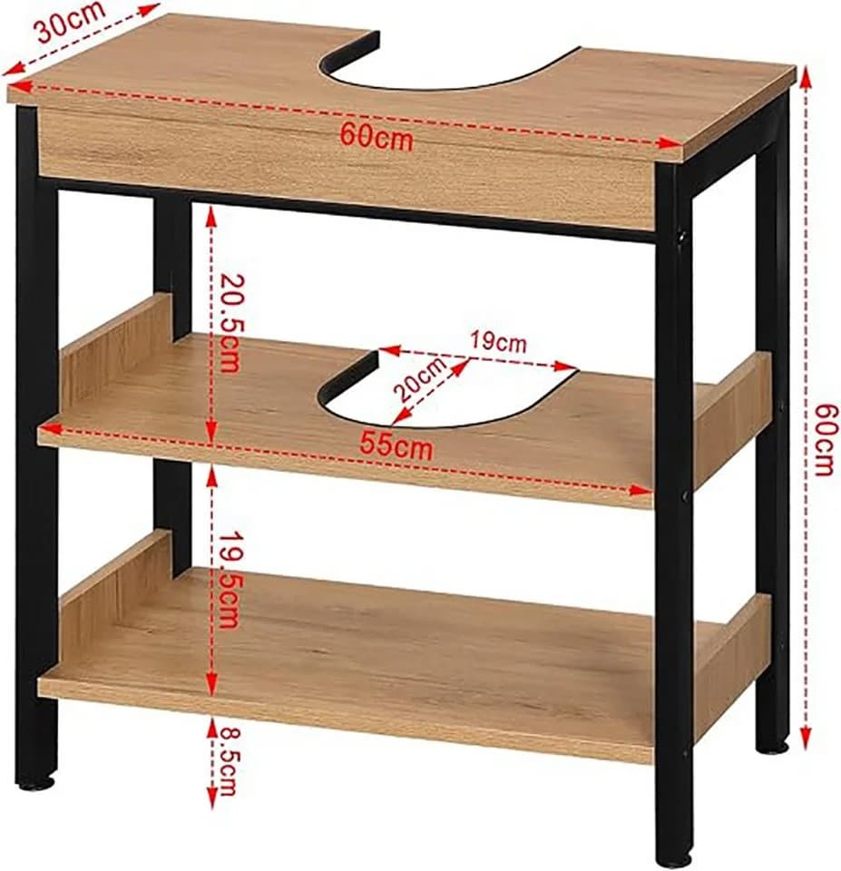 EUGAD Waschbeckenunterschrank 60x60x30 cm - Bild 3
