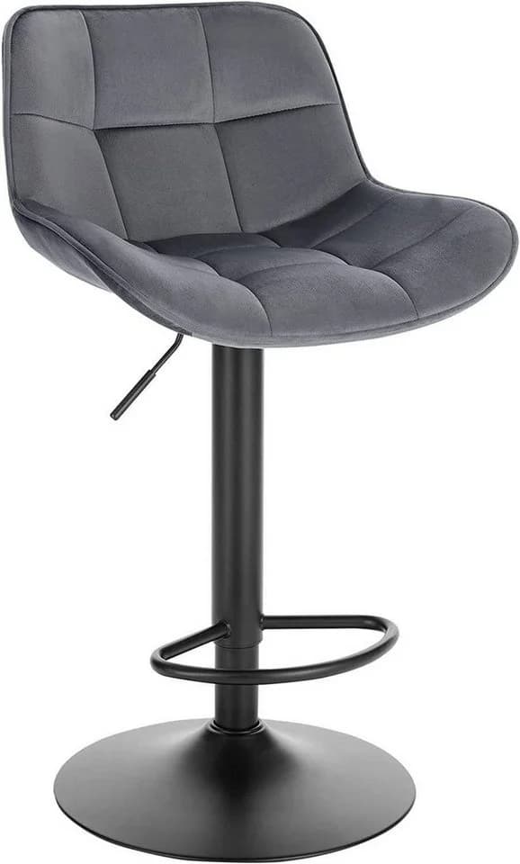 EUGAD Barhocker Samtbezug höhenverstellbar 360° drehbar Metall - Bild 2