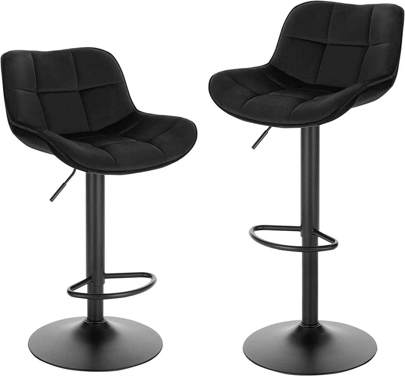 EUGAD Barhocker 2 St. Samtbezug Höhenverstellbar 360° Drehbar Metall - Bild 2
