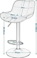 EUGAD Barhocker 4er Set Samt Metall verstellbar grau/schwarz/beige Bild 3