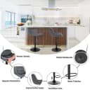 EUGAD Barhocker 4er Set Samt Metall verstellbar grau/schwarz/beige Bild 4
