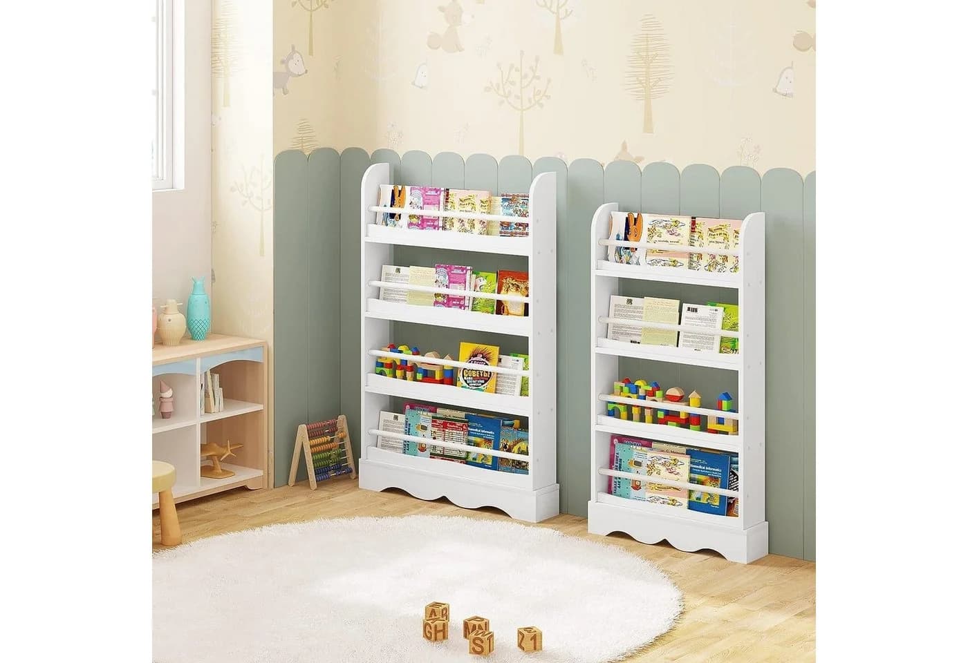 EUGAD Kinderbücherregal 4 Ebenen Weiß