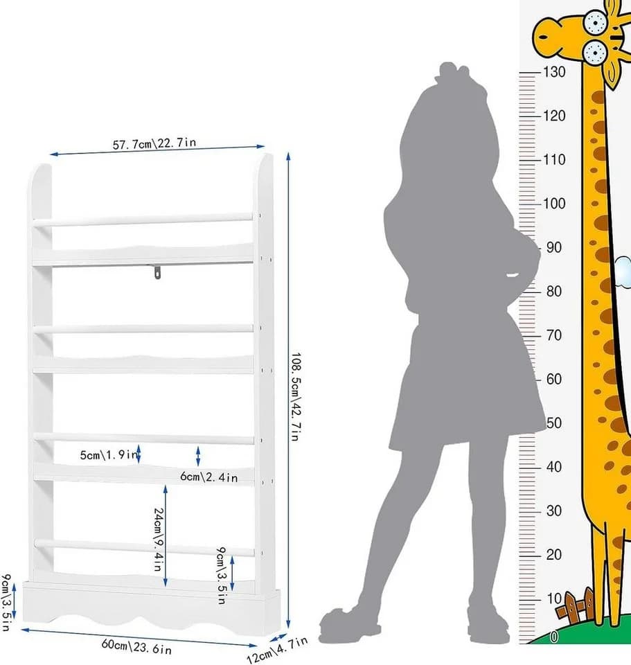 EUGAD Kinderbücherregal 4 Ebenen Weiß - Bild 3
