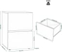 EUGAD Nachttisch 2-tlg. Weiß Hochglanz mit Schubladen Bild 3