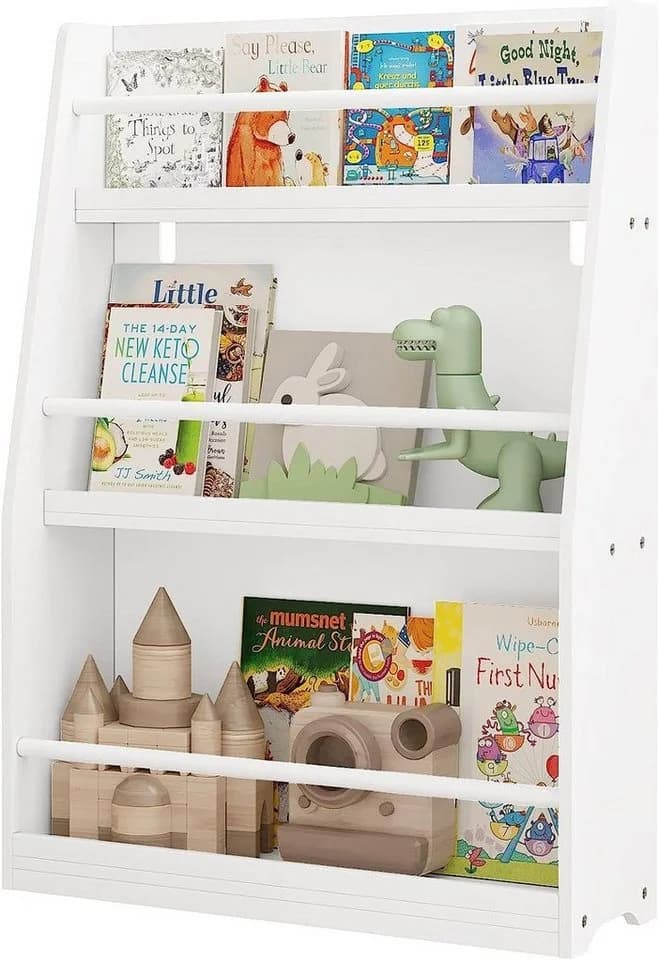 EUGAD Kinderregal Weiß 3 Fächer MDF Kiefernholz - Bild 2