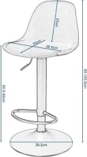 EUGAD Barhocker 2er Set höhenverstellbar mit Samtbezug und Rückenlehne Bild 3