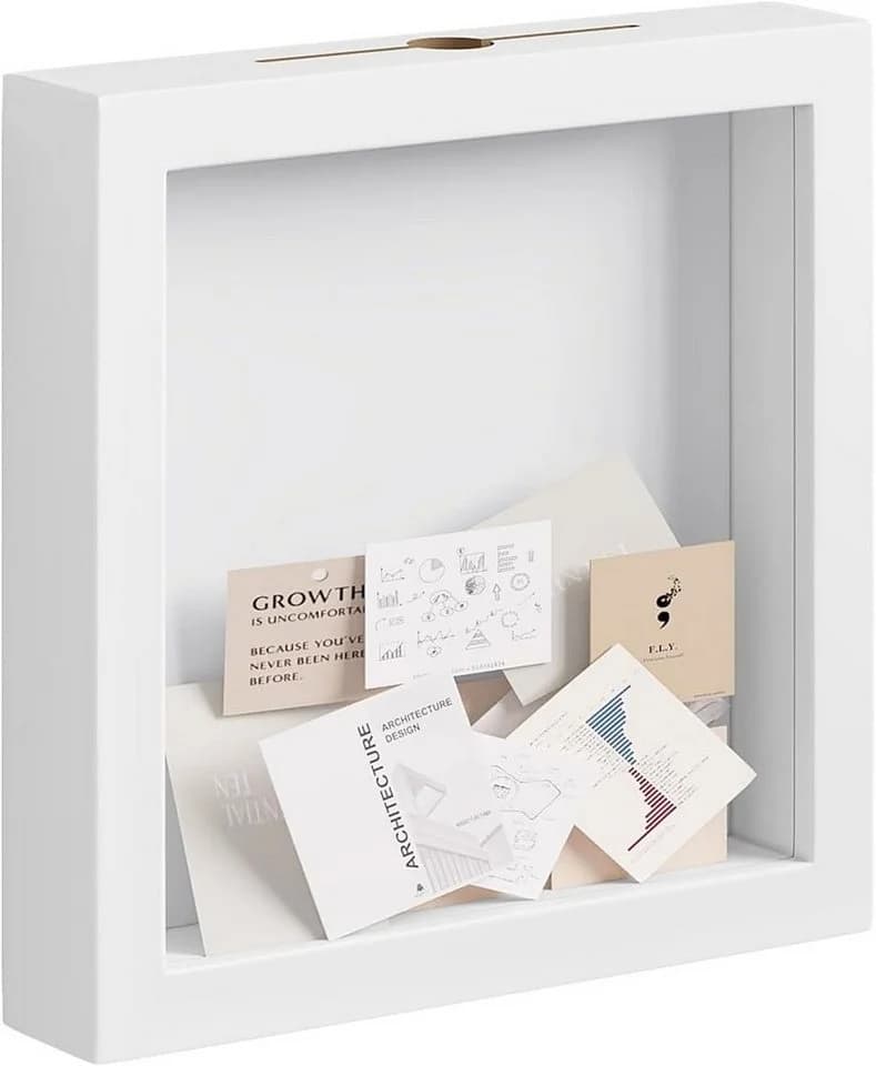 EUGAD 3D-Bilderrahmen Weiß/Schwarz MDF-Holzrahmen - Bild 2
